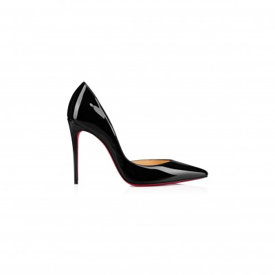 CHRISTIAN LOUBOUTIN IRIZA 100 MM PUMPS-PATENT CALF LEATHER-BLACK-WOMEN 3130524BK01